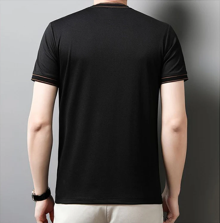 Refined Edge Contrast Crewneck Tee - Image 5