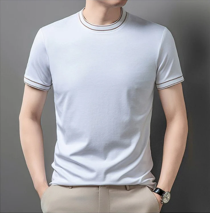Refined Edge Contrast Crewneck Tee - Image 6