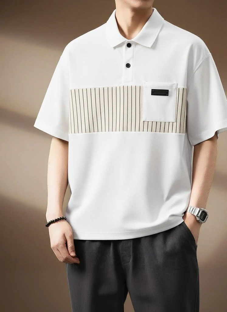 Striped Vault Accent Polo T-Shirt - Image 3