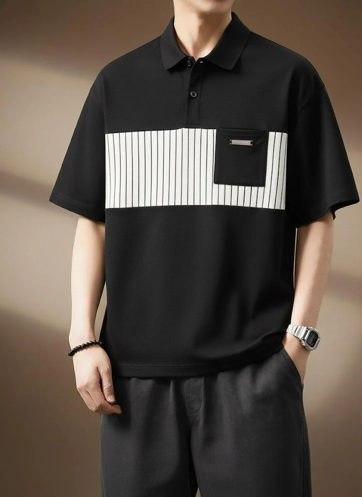 Striped Vault Accent Polo T-Shirt - Image 4