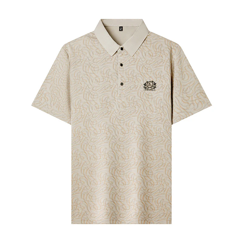 Verdant Crest Embossed Polo T-Shirt - Image 3